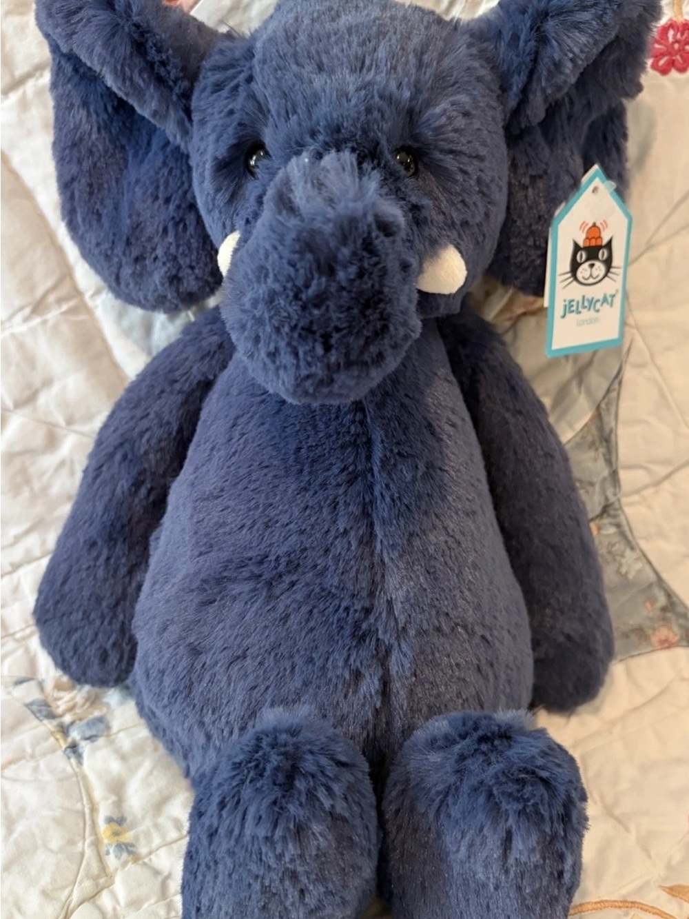NWT Jellycat Bashful Blue Elephant Medium Plush Bartholomew MPN BAS3EB